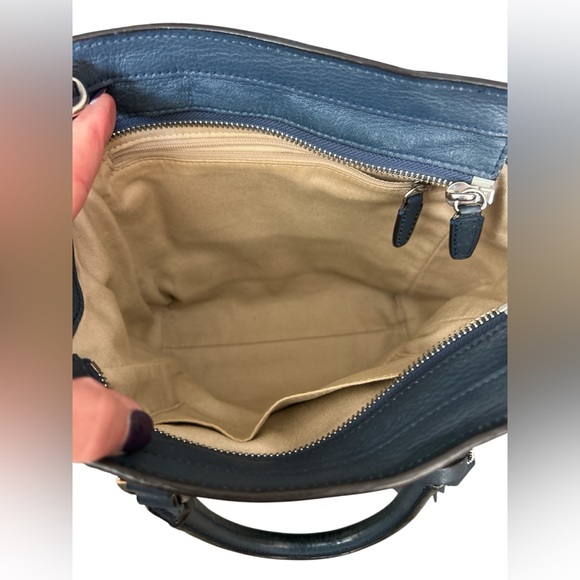 Coach Legacy Mini Tanner Leather Tote in Navy & Brown - Picture 7 of 7